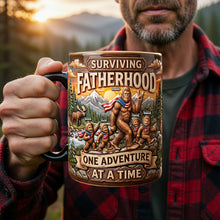 Load image into Gallery viewer, "Surviving Fatherhood: One Adventure at a Time" - Personalized Magic Coffee Mug for Dad, Grandpa, and Father Figures Coffee Mug PopCulturePrints
