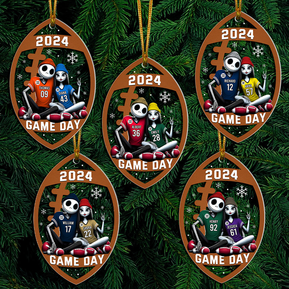 Custom Football Ornament for Couples - Personalized 2024 Valentine’s Day Gifts Ornament PopCulturePrints