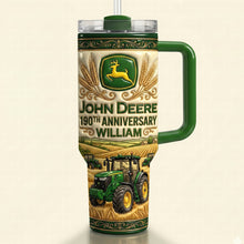 Load image into Gallery viewer, Celebrate Every Sip with Our Personalized Green Farm Tractor Tumbler - The Perfect Gift for Tractor Lovers!
