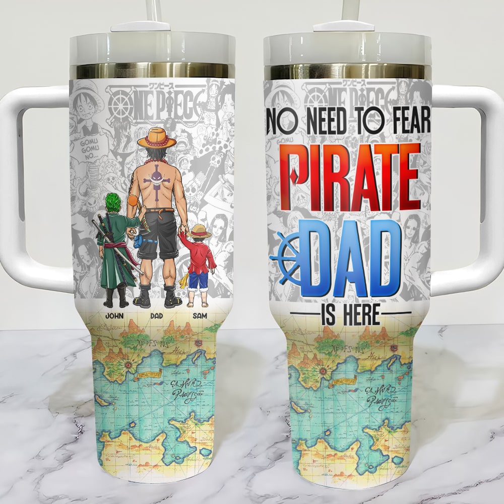 Personalized Pirate Dad Tumbler - Custom Gift for Father's Day Tumbler Cup PopCulturePrints