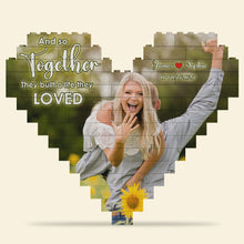 Load image into Gallery viewer, Custom Heart-Shaped Building Block Puzzle for Couples - A Life Built on Love Building Blocks PopCulturePrints
