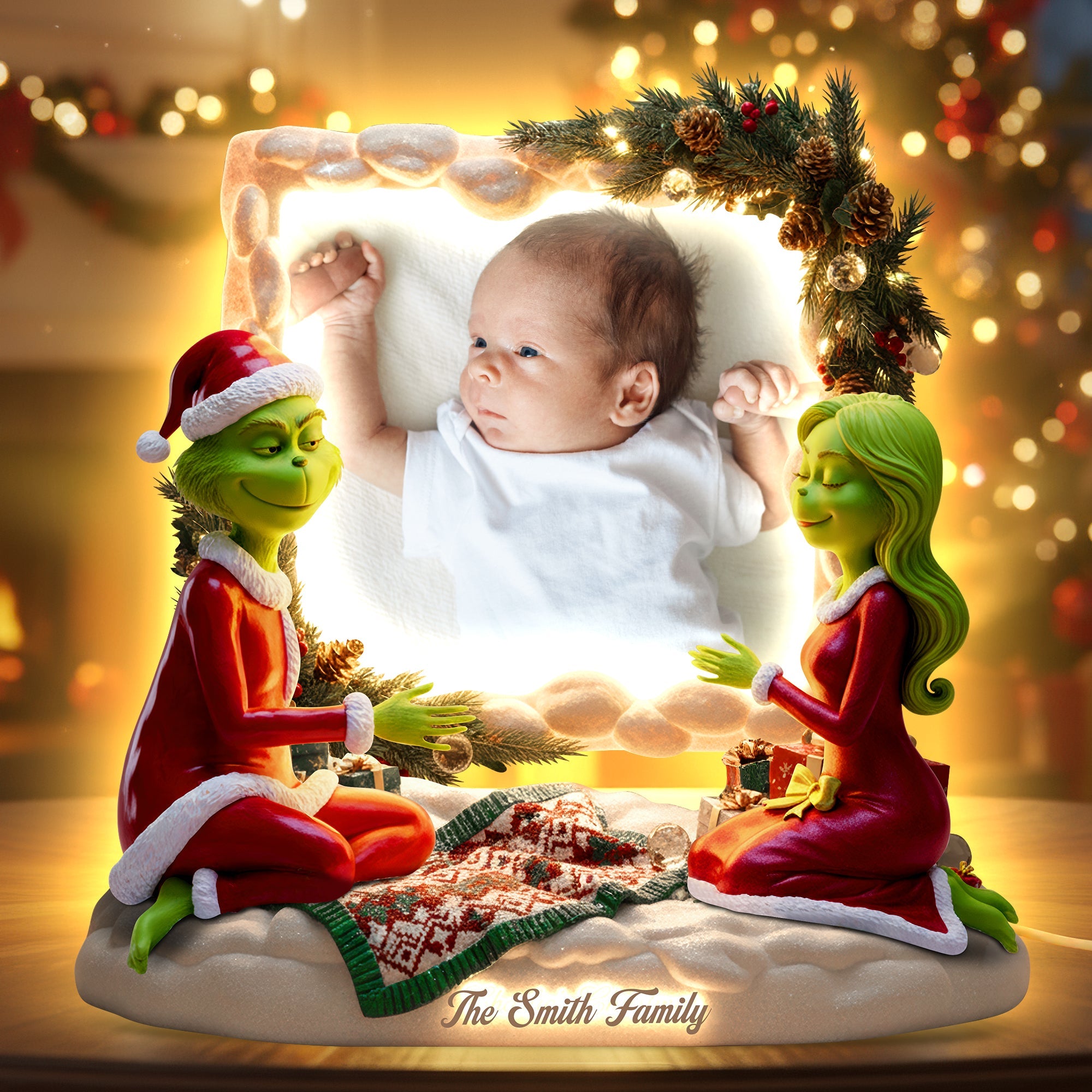 "Celebrate Togetherness with Cozy Holiday Acrylic Light Box - Custom Photo Gifts for Family" Light Box PopCulturePrints