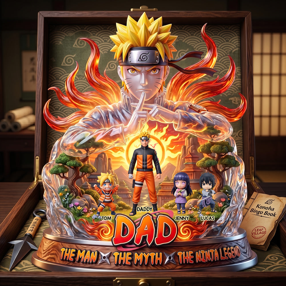 “The Man, The Myth, The Ninja Legend” - Strong Energy Dad Acrylic Plaque, Personalized Gift for Dad, Grandpa, and Fathers Shaped Plaques PopCulturePrints