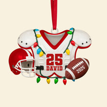 Load image into Gallery viewer, Personalized American Football Lover&#39;s Christmas Acrylic Ornament - Celebrate the Game with Custom Name Ornament PopCulturePrints

