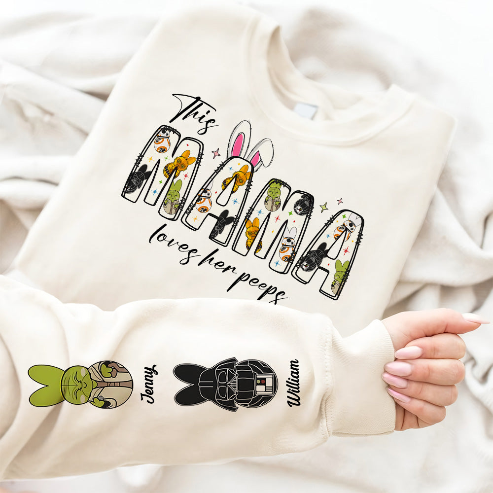 This Mama Loves Her Peeps - Personalized Easter Day Sweatshirt AOP Products PopCulturePrints