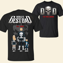 Load image into Gallery viewer, "Dad to the Bone" - Personalized Warrior Shirt - Gift for Dad and Grandpa Shirts PopCulturePrints
