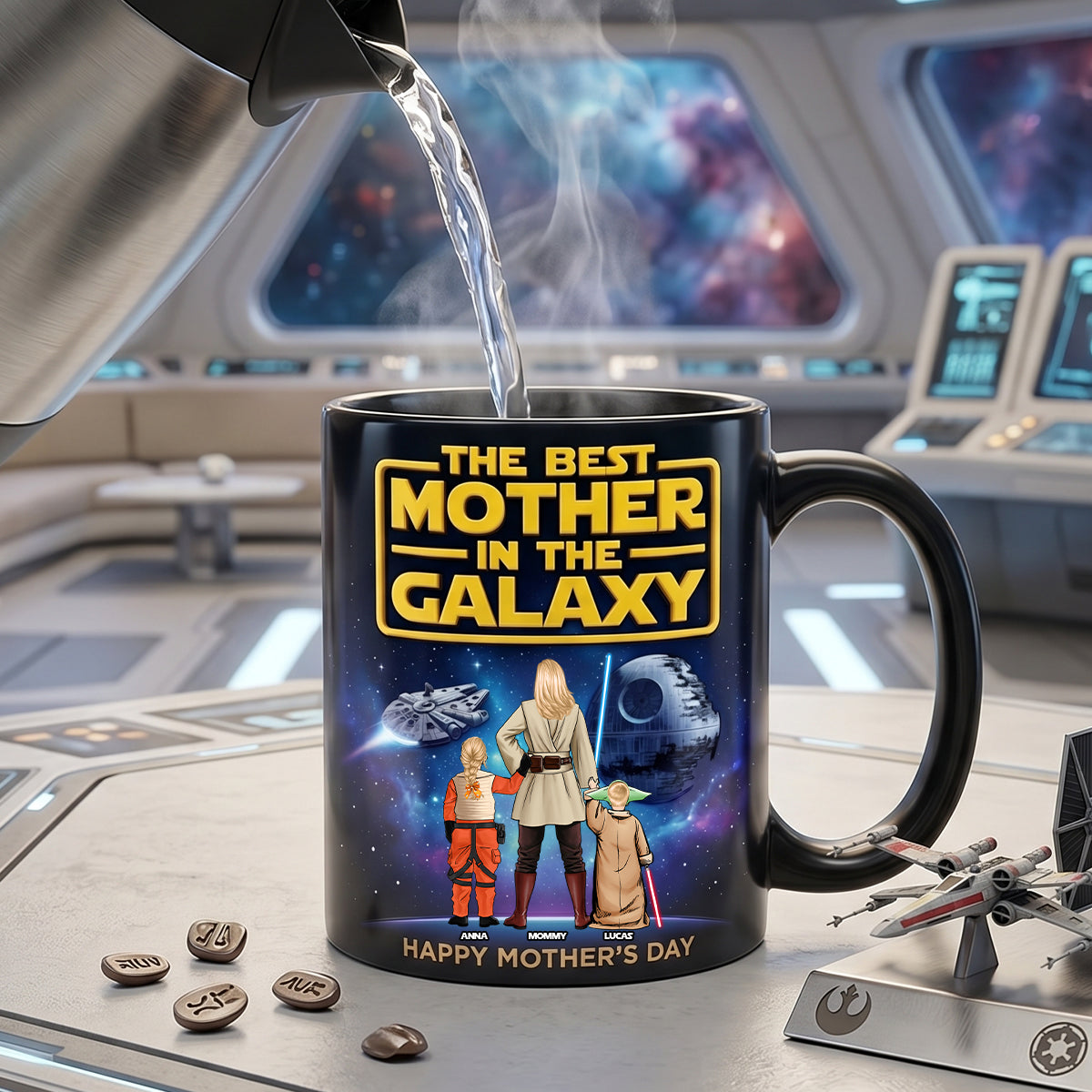 The Best Mother in the Galaxy Mug - Personalized Gift for Moms & Grandmas Coffee Mug PopCulturePrints