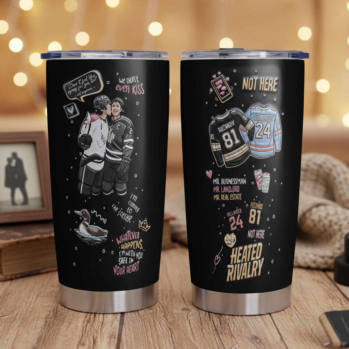 Love Hockey Tumbler - Unique Personalized Gift for LGBTQ+ Pride Tumbler Cup PopCulturePrints
