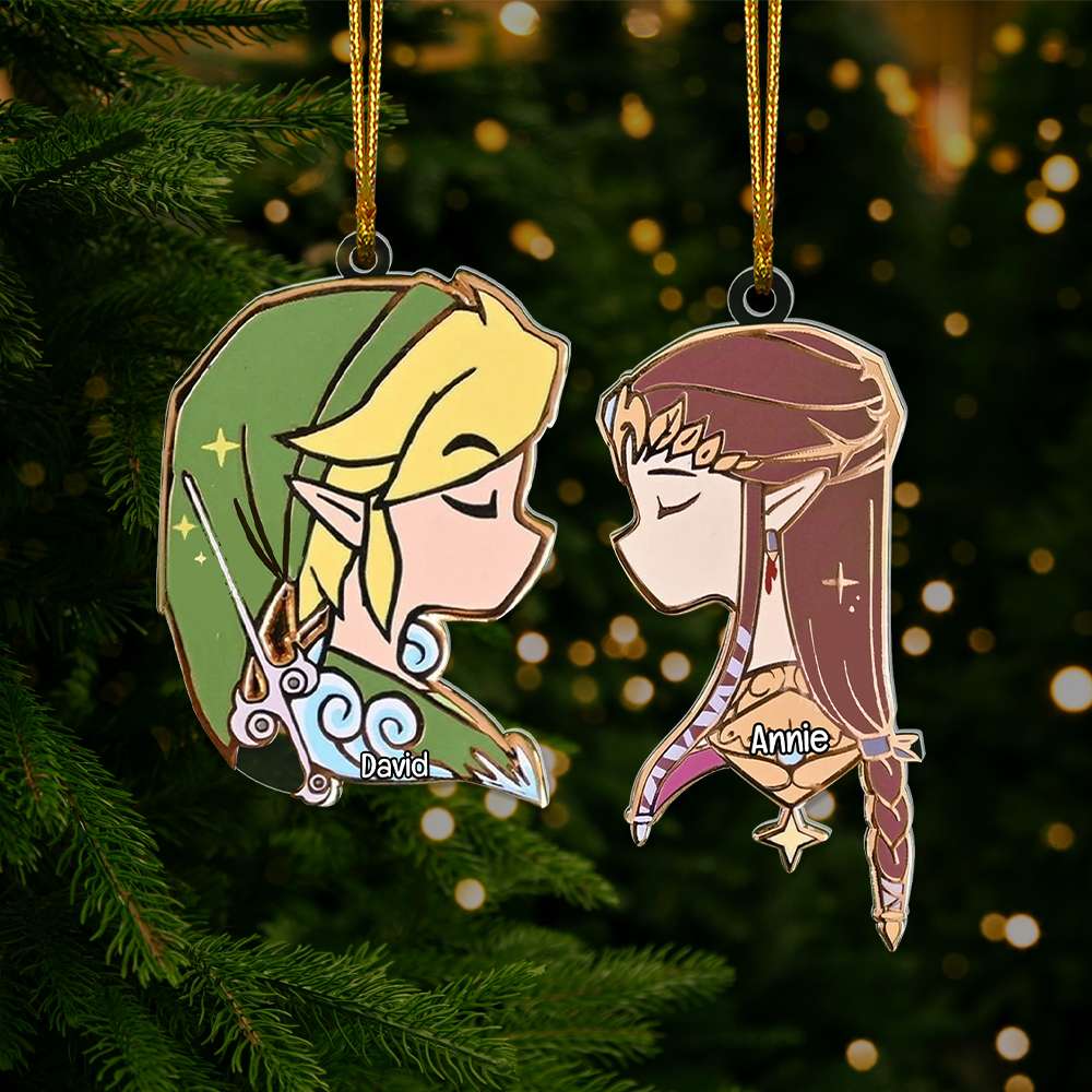 Custom Couple Christmas Ornament | Personalized Fantasy Design | Valentine's Day Gifts Ornament PopCulturePrints