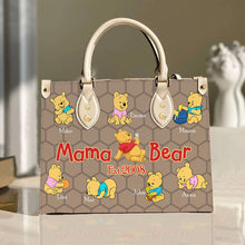 Load image into Gallery viewer, &quot;Celebrate Your Love with Custom Bear Designs&quot; - Personalized Leather Bag for Mom - Ideal Gift for Mother&#39;s Day, Grandma &amp; More Leather Bag PopCulturePrints
