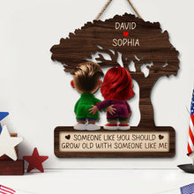 Load image into Gallery viewer, Personalized Couple Wood Sign - Someone Like You Should Grow Old With Someone Like Me Wood Sign PopCulturePrints

