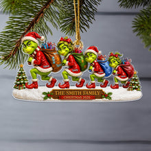 Load image into Gallery viewer, Sneaking Santa Christmas Monster Family Ornament - Personalized Gifts for Your Loved Ones
