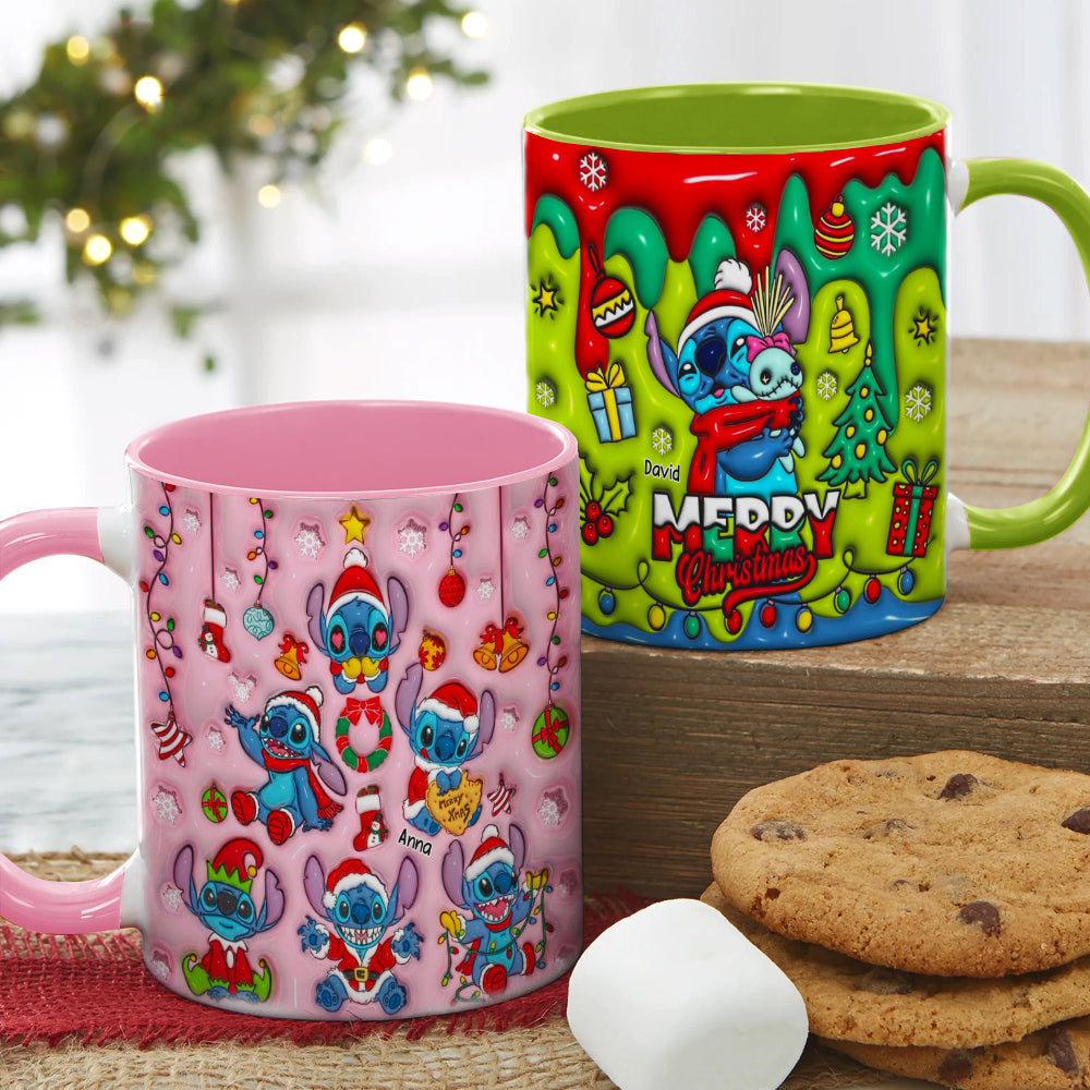 Personalized Cartoon Couple Christmas Mug | Custom Holiday Gift | Valentine's Day Gifts Coffee Mug PopCulturePrints