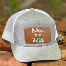 Load image into Gallery viewer, Personalized Couples Leather Patch Hat - Peanuts Custom Design
