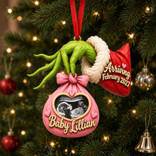 Load image into Gallery viewer, Little Miracle: A Joyful Reminder of New Beginnings - Personalized Acrylic Ornament for Baby Announcements
