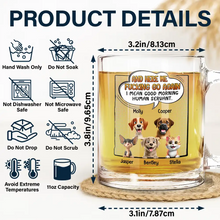 Load image into Gallery viewer, Good Morning Human Servant - Personalized Dog and Cat Glass Mug Glass Mug PopCulturePrints
