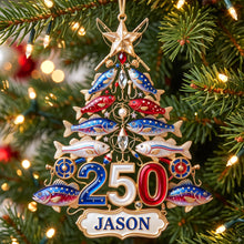 Load image into Gallery viewer, Fishing 250th USA Anniversary Ornament - Personalized Gifts For Christmas 04pgqn220826 Ornament PopCulturePrints
