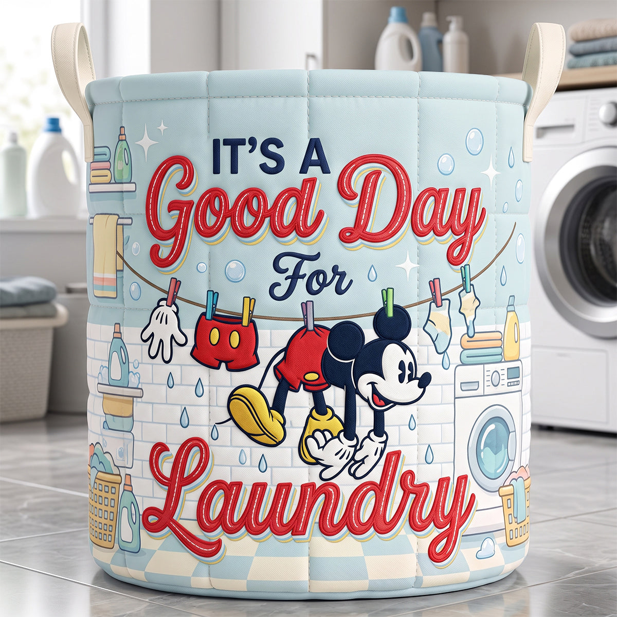 Is It A Good Day For Laundry Quilted Laundry Basket - Personalized Gifts 01natn110726 Laundry Basket PopCulturePrints