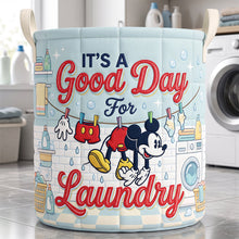 Load image into Gallery viewer, Is It A Good Day For Laundry Quilted Laundry Basket - Personalized Gifts 01natn110726 Laundry Basket PopCulturePrints
