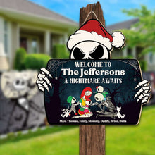Load image into Gallery viewer, Custom Horror Family Wood Sign - Welcome A Nightmare Wood Sign PopCulturePrints
