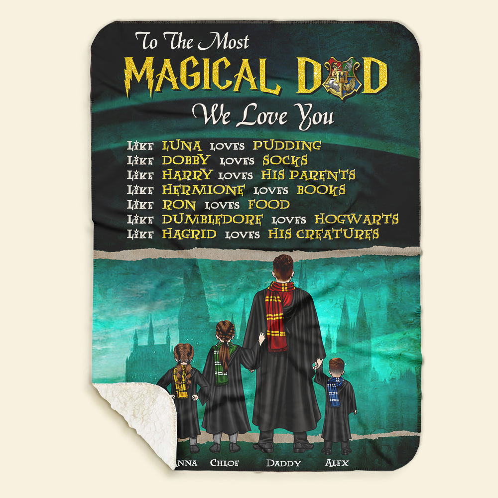 Personalized Magical Dad Blanket - Harry Potter Inspired