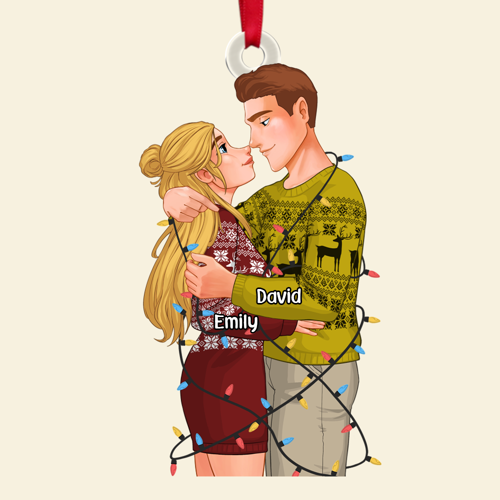 Personalized Couple Christmas Ornament | Custom Holiday Gifts | Valentine's Day Gifts Ornament PopCulturePrints