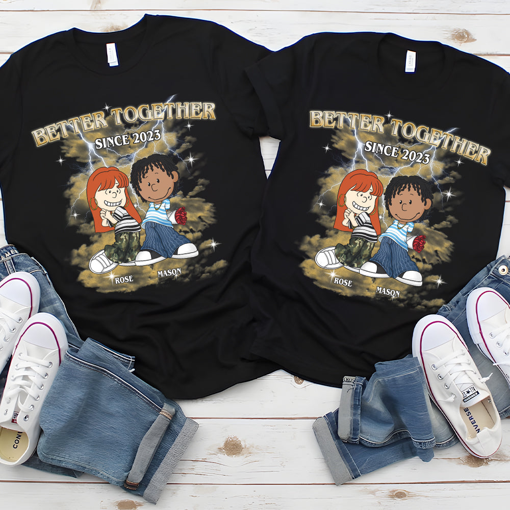 Personalized Couple Shirt - Better Together Since 2022 | Unique Valentine's Day Gifts Shirts PopCulturePrints