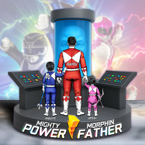 Mighty Power Father - Personalized Dad Plaque Shaped Plaques PopCulturePrints