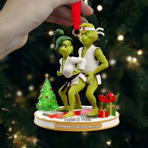 Kicking Butts Together - Personalized Karate Couple Acrylic Ornament for Fun-Loving Couples Ornament PopCulturePrints