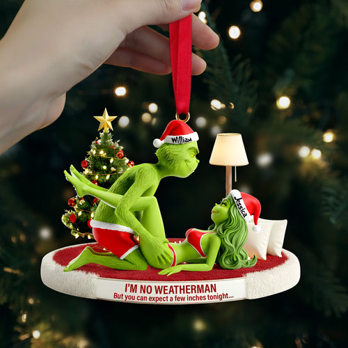 Spice Up Your Holidays: Customized Grinch Couple Ornament - A Unique Gift for Loved Ones Ornament PopCulturePrints