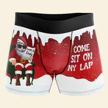 Load image into Gallery viewer, Naughty Santa Personalized Men's Boxers - Come Sit On My Lap Boxer Briefs PopCulturePrints
