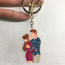 Load image into Gallery viewer, Personalized Romantic Couple Keychain - Customizable Gift for Loved Ones Keychains PopCulturePrints
