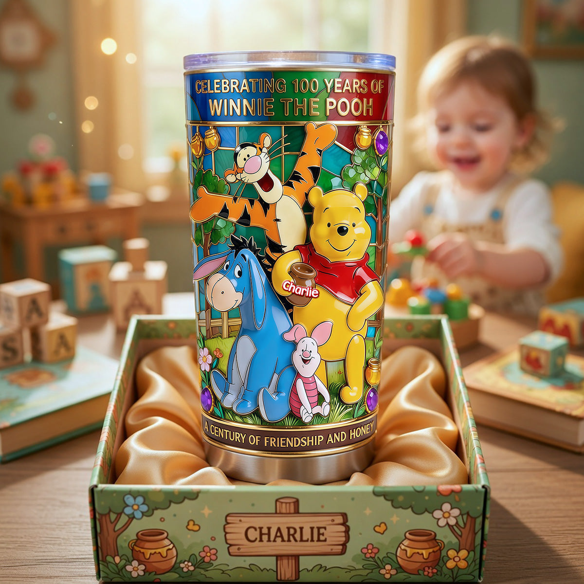 Celebrating 100 Years of Winnie the Pooh - Personalized Friends Tumbler Tumbler Cup PopCulturePrints