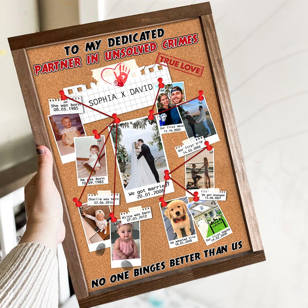 Custom True Crime Partner Evidence Board - Personalized Wall Art for Couples Poster & Canvas PopCulturePrints