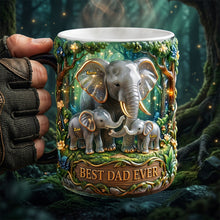 Load image into Gallery viewer, Best Dad Ever - Personalized Elephant Dad Magic Coffee Mug | Unique Gift for Dad, Grandpa, and Father's Day Coffee Mug PopCulturePrints
