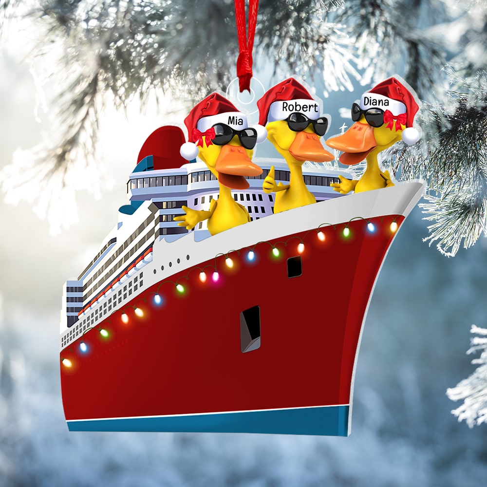 Personalized Christmas Ornament for Duck Lovers - Cruise Edition Ornament PopCulturePrints