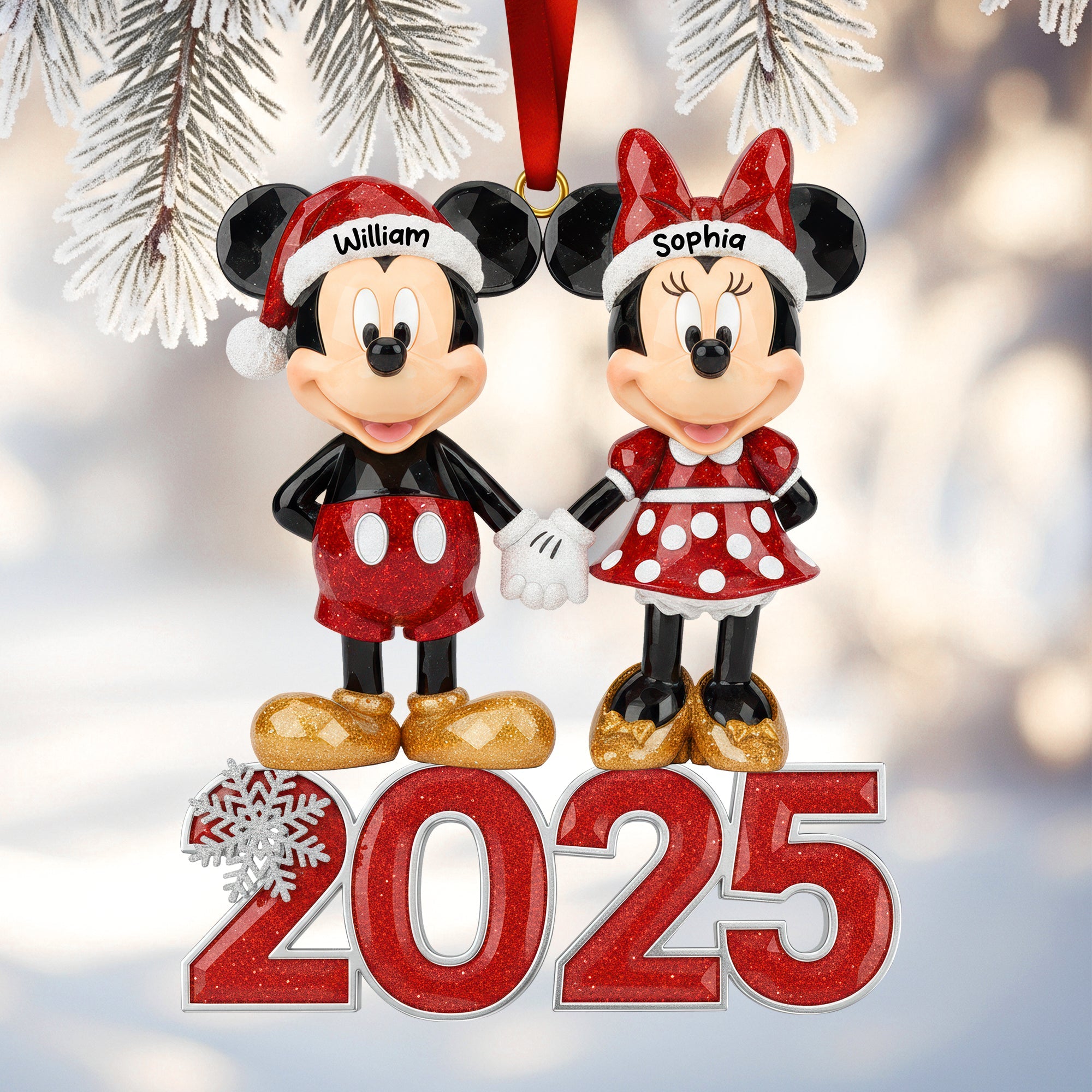 "Celebrate Your Love!" Personalized Funny Holiday Acrylic Ornament - Custom Gifts for Couples Ornament PopCulturePrints