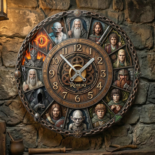 Time Awaits Adventure - Fantasy Traveler Wall Clock - Personalized Gifts for Fantasy Fans Hanging Wall Clock PopCulturePrints