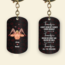 Load image into Gallery viewer, Thanks for the Love - Personalized Couples Keychain Keychains PopCulturePrints
