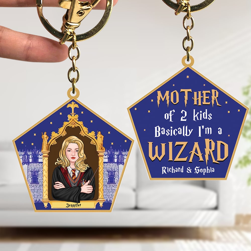 Personalized Wizard-Themed Keychain for Mothers