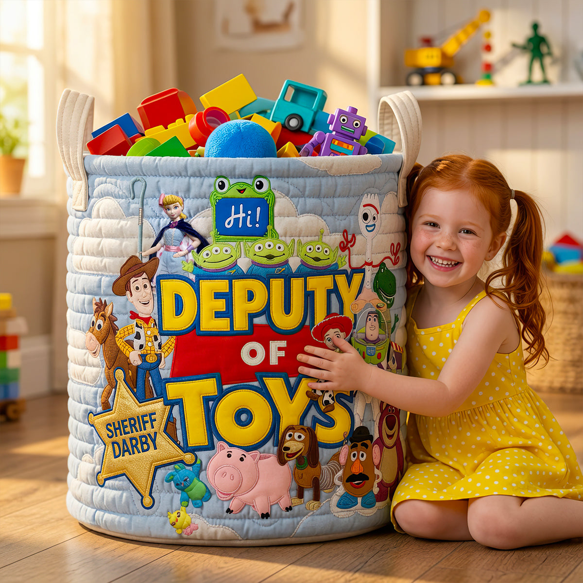 Kid Toy Storage Quilted Laundry Basket, Personalized Gift 01qhdt010726 Laundry Basket PopCulturePrints