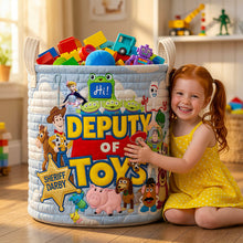 Load image into Gallery viewer, Kid Toy Storage Quilted Laundry Basket, Personalized Gift 01qhdt010726 Laundry Basket PopCulturePrints
