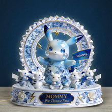 Load image into Gallery viewer, "Mommy, We Choose You!" - Elemental Creatures Toile de Jouy Shape Acrylic Light Box - Personalized Gift for Mom and Grandma Light Box PopCulturePrints
