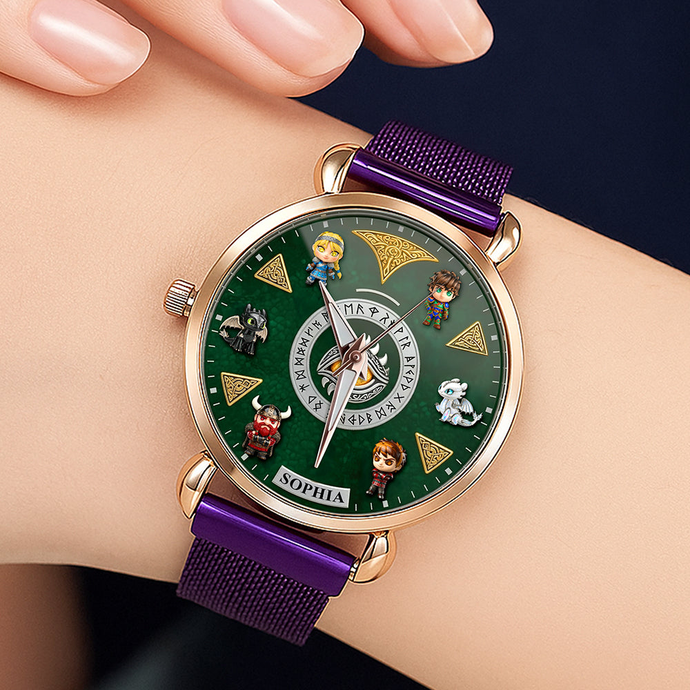 “Adventure Awaits: Dive into Fantasy” - Epic Flight Adventure Mesh Strap Quartz Watch - Personalized Gift for Fantasy Fans Quartz Watch PopCulturePrints