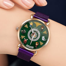 Load image into Gallery viewer, “Adventure Awaits: Dive into Fantasy” - Epic Flight Adventure Mesh Strap Quartz Watch - Personalized Gift for Fantasy Fans Quartz Watch PopCulturePrints
