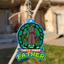 Load image into Gallery viewer, Turtle Power Father Personalized Keychain Keychains PopCulturePrints
