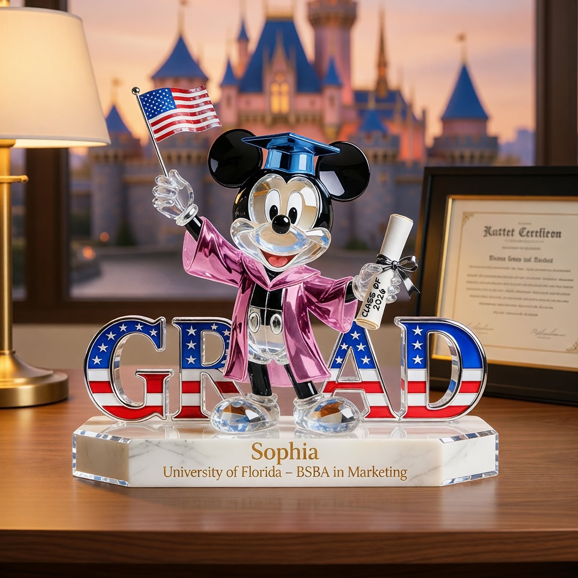 "Celebrate Success with a Touch of Patriotism!" - Personalized Patriotic Graduate Acrylic Plaque - Custom Gift for Graduates Shaped Plaques PopCulturePrints