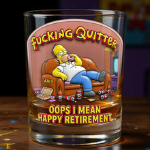 Load image into Gallery viewer, "Cheers to New Adventures" - Personalized Retirement Round Glass - Gift for Retirees, Friends, and Family Glass PopCulturePrints
