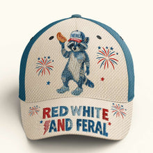 Load image into Gallery viewer, Celebrate Freedom with Independence Racoon Cap - Personalized 4th of July Gift Caps PopCulturePrints
