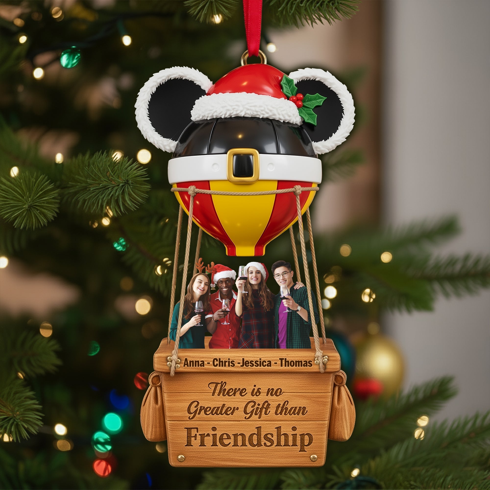 There is no Greater Gift than Friendship - Personalized Photo Ornament for Christmas Ornament PopCulturePrints